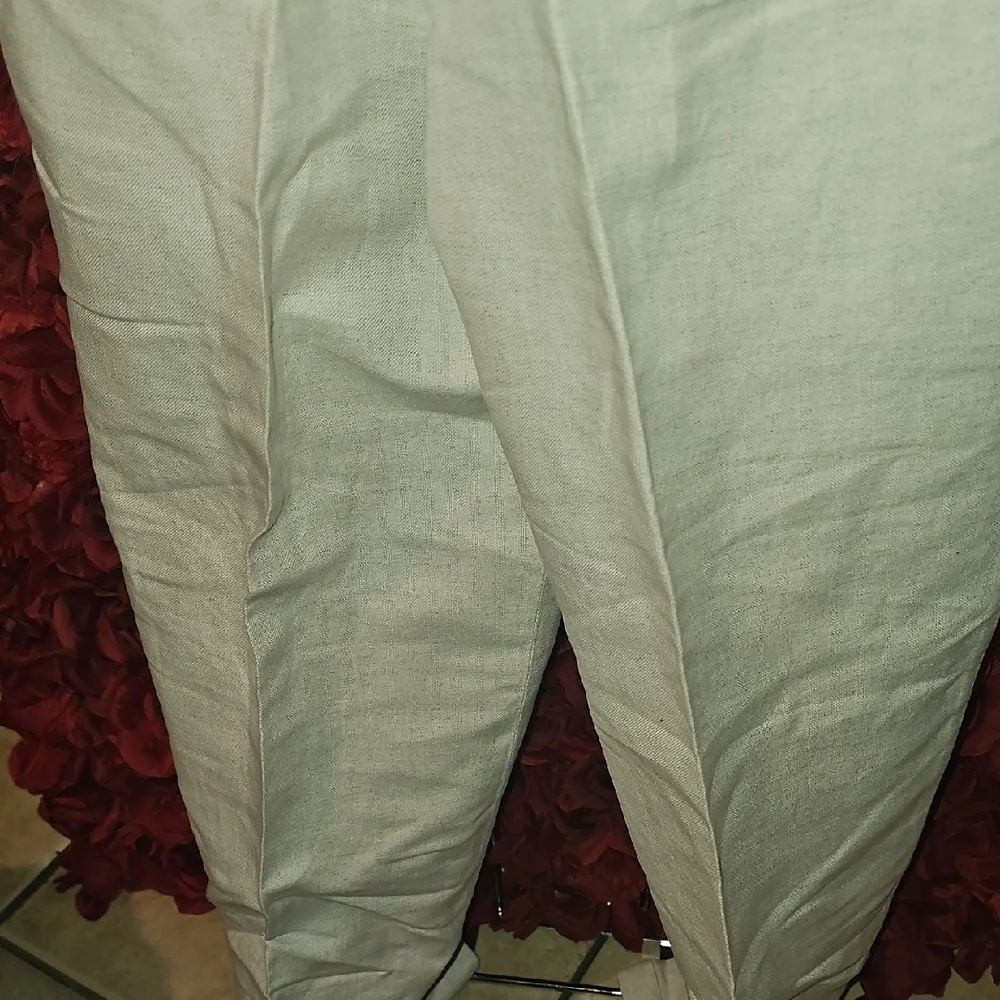 Claiborne Men's Cream 54% Linen 45% Cotton Dress Pants Size 31/32
